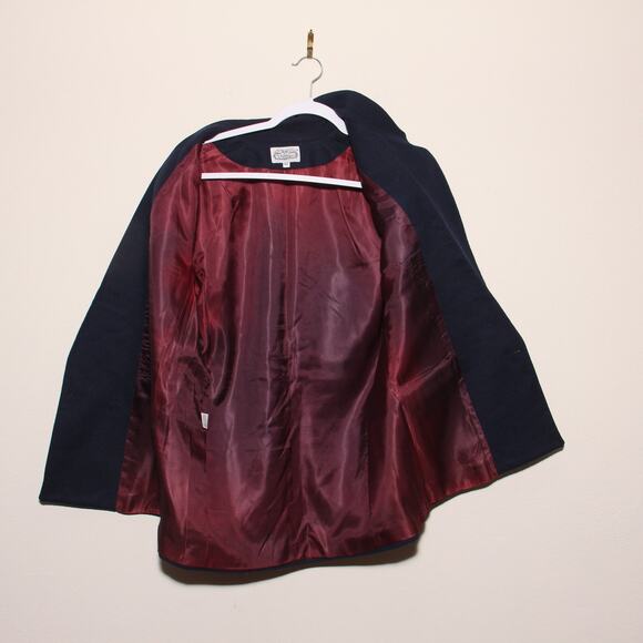 Vintage The Villager Navy Wool Blazer Size 10 Double Breasted - Picture 9 of 10